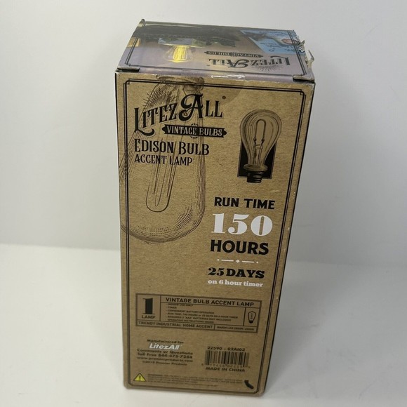 Litez All | Concrete Block Light Bulb LED Table Lamp - Picture 4 of 6